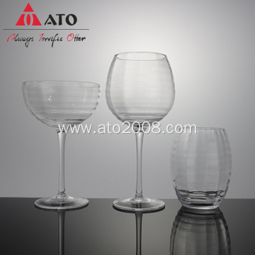 Vertical Stripe Unique Red Wine Goblet Glasses